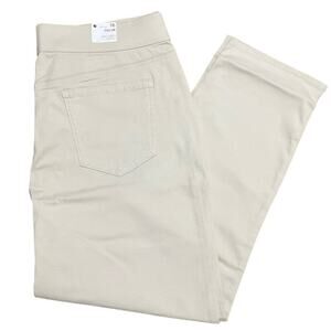 Gloria Vanderbilt Women's Cropped Pants Mid Rise Pull On Beige Size 16 NWT